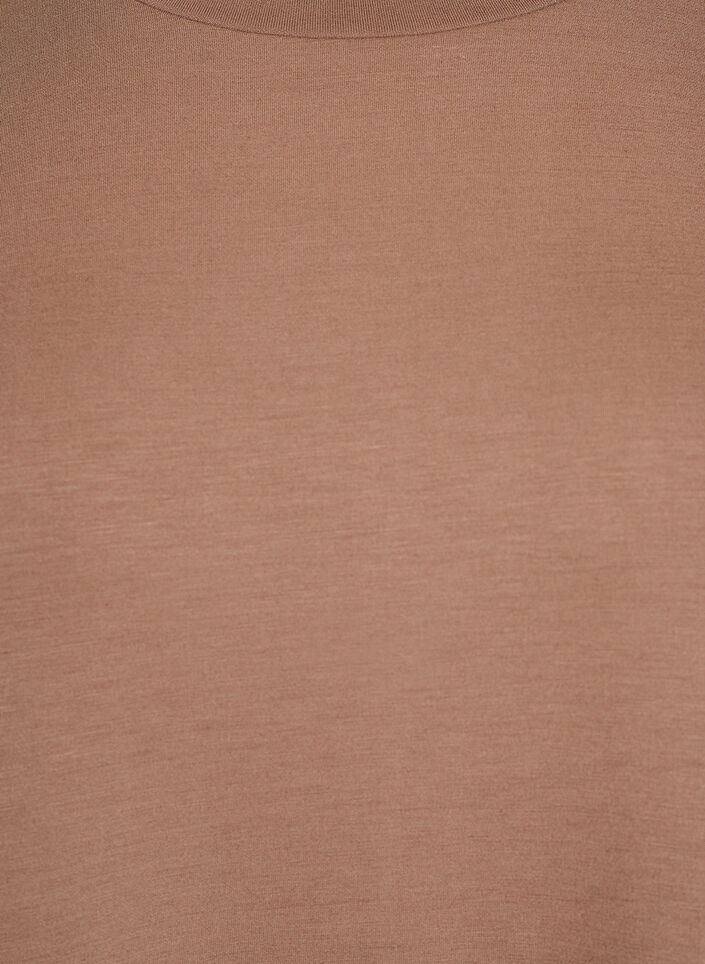 T-shirtkjole i jerseykvalitet med sideslidser, Brun, Packshot image number 2