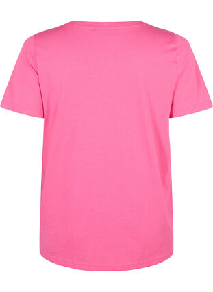 Bomulds t-shirt med tryk, Shocking Pink SUN, Packshot image number 1