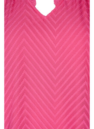 Bluse med lange ærmer og flæsedetaljer, Shocking Pink, Packshot image number 2