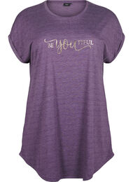 Kortærmet natkjole med tekstprint, 