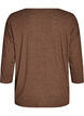 Jerseybluse med 3/4 &aelig;rmer, Brun, Packshot image number 1