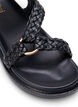 Wide fit - Lædersandal med fletremme, Sort, Packshot image number 3