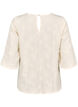 Bluse med 3/4 ærmer og 3D blomster, Warm Off-white, Packshot image number 1