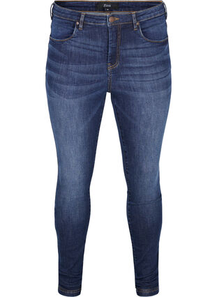 Super slim Amy jeans med høj talje, Dark blue, Packshot image number 0
