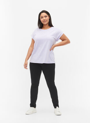 Meleret t-shirt med korte ærmer, Lavender Mél, Model image number 2