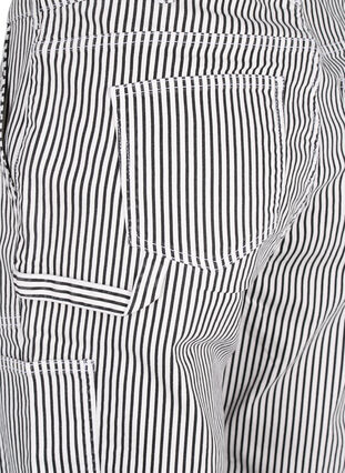 Stribede cargo jeans med straight fit, Black White Stripe, Packshot image number 4