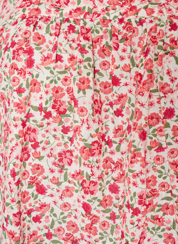 Bluse i bomuld med firkantet udsk&aelig;ring, R&oslash;d, Packshot image number 2