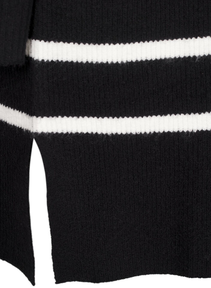 Langærmet strikkjole med striber, Black Cloud D. Comb, Packshot image number 3