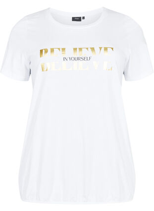 Bomulds t-shirt med folieprint, B. White w. Believe, Packshot image number 0
