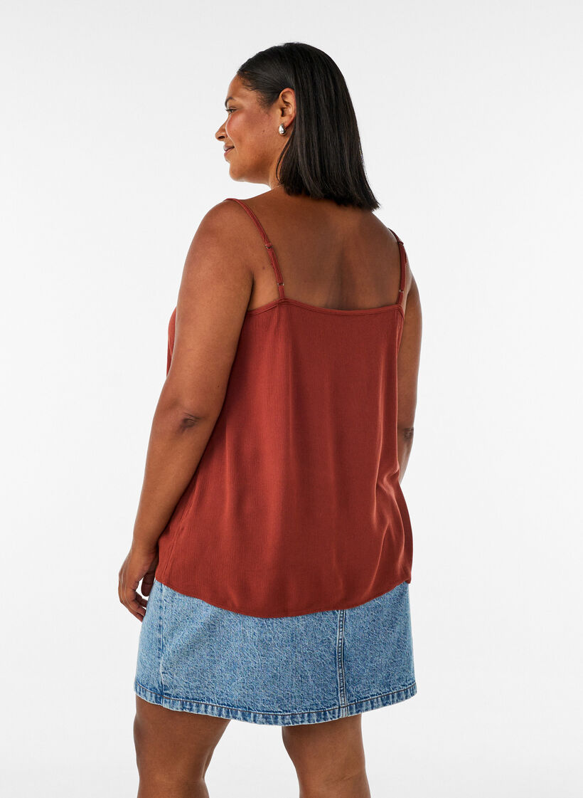 Strop top i viskose, R&oslash;d, Model image number 2