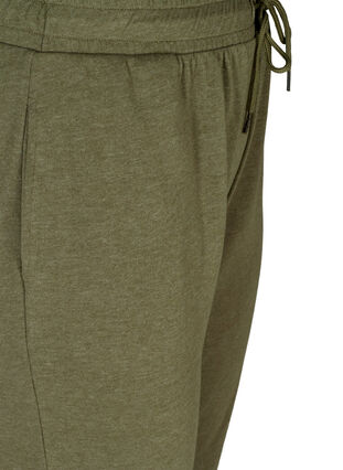 Melerede sweatpants med lommer, Ivy green Melange, Packshot image number 3