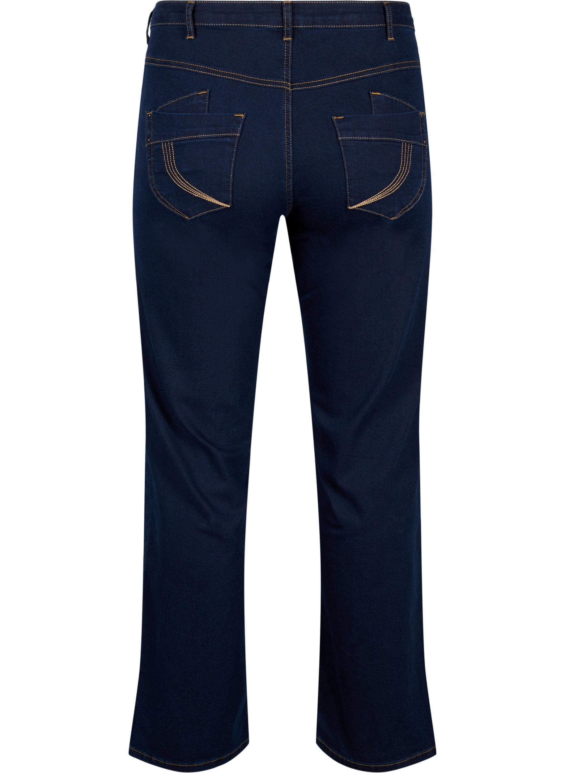ZizziRegular fit Gemma jeans med h&oslash;j talje, Bl&aring;, Packshot image number 1