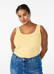 Ensfarvet basis top i bomuld, Gul, Model image number 0