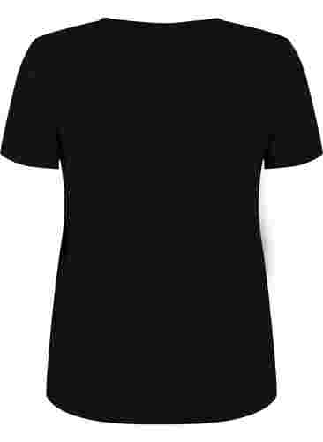 Bomulds trænings t-shirt med tryk, Black w. inhale logo, Packshot image number 1