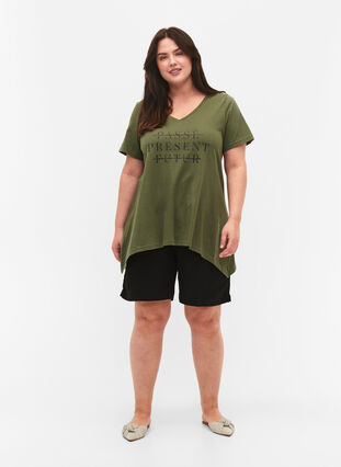 Bomulds t-shirt med korte ærmer, Thyme PRESENT, Model image number 2