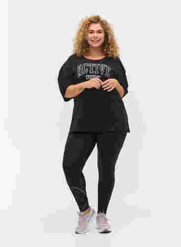 Trænings t-shirt i bomuld, Black, Model image number 2
