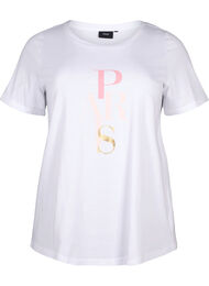 Bomulds t-shirt med tekstprint, B. White w. Paris