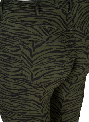 Printede Amy jeans med høj talje, Green Zebra, Packshot image number 3