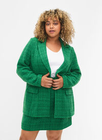 Bouclé blazer, Verdant Green, Model
