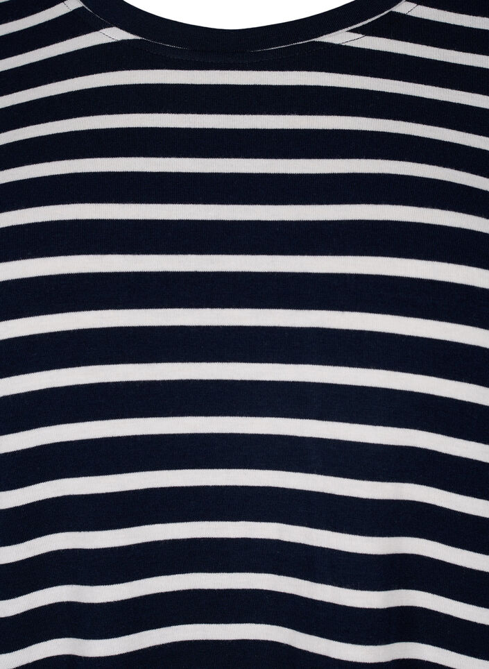Langærmet bluse med striber, Evening Blue Stripe, Packshot image number 2