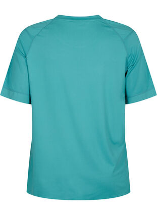 Kortærmet trænings t-shirt med rund hals, Green-Blue Slate, Packshot image number 1