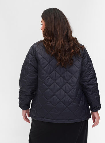 Quiltet letvægts jakke med lynlås og lommer , Black, Model image number 1