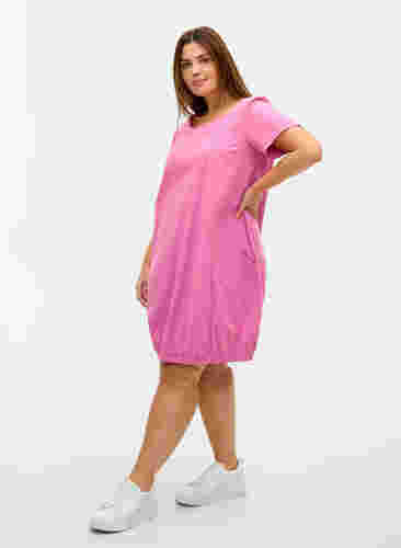 Kortærmet kjole i bomuld, Cyclamen, Model image number 2