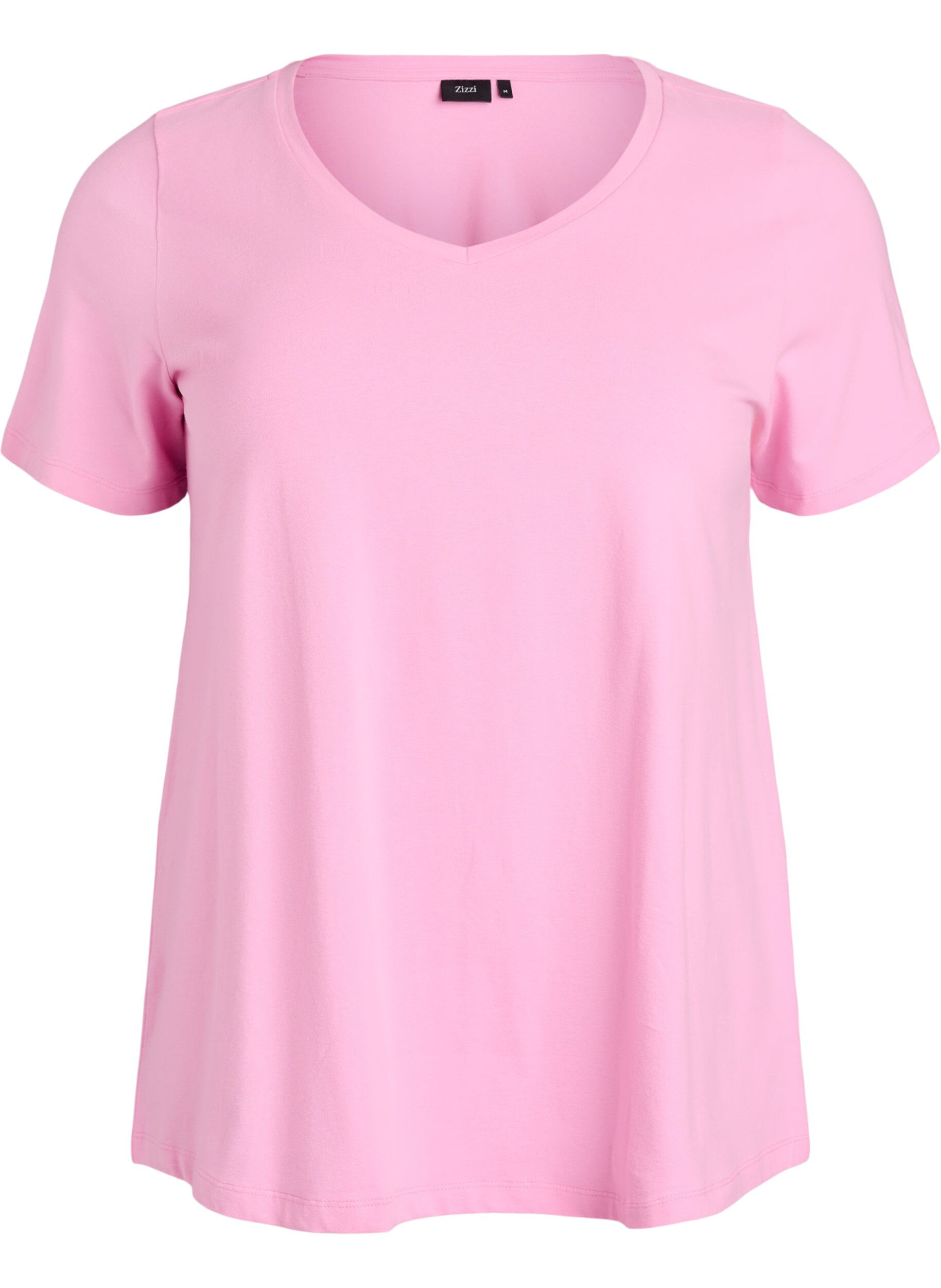 Ensfarvet basis t-shirt i bomuld