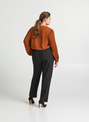Klassiske bukser med stretch, Black, Model image number 0