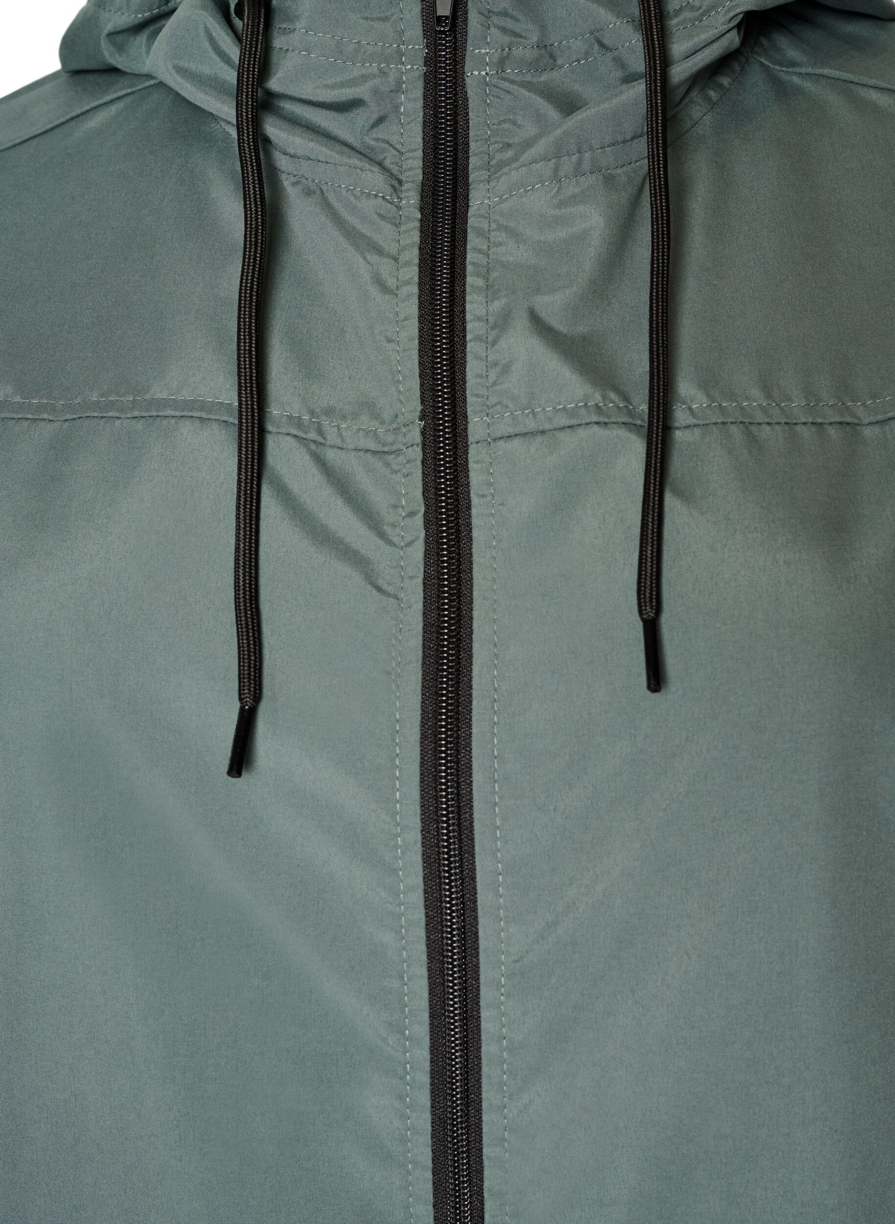ZizziParka i let materiale med h&aelig;tte, Gr&oslash;n, Packshot image number 2