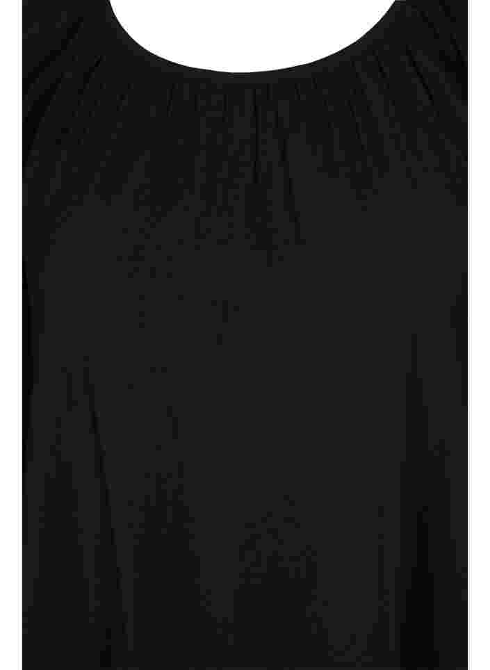 Tunika i a-form med 3/4 ærmer, Black, Packshot image number 2