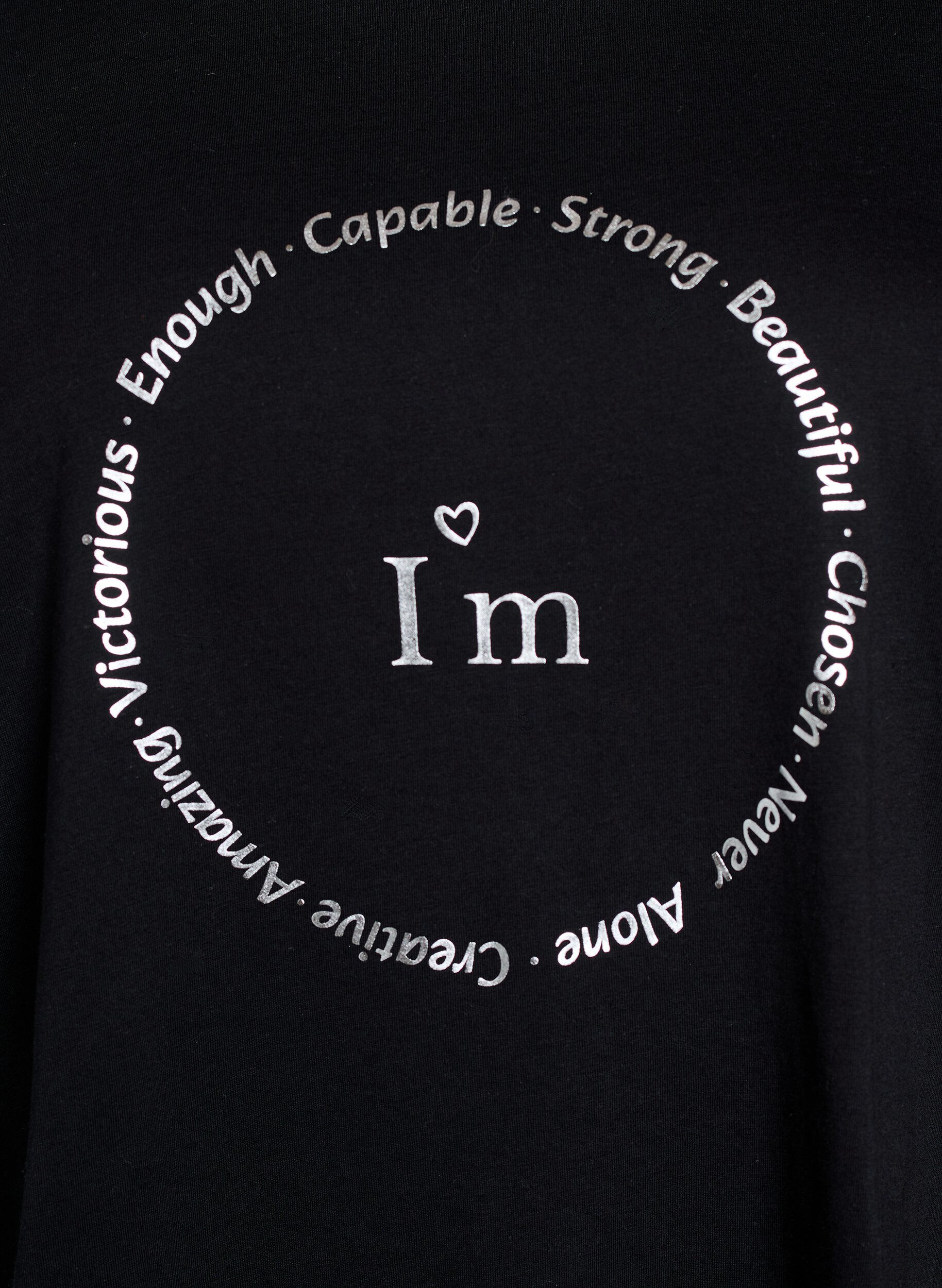 ZizziT-shirt med motiv, Sort, Packshot image number 2