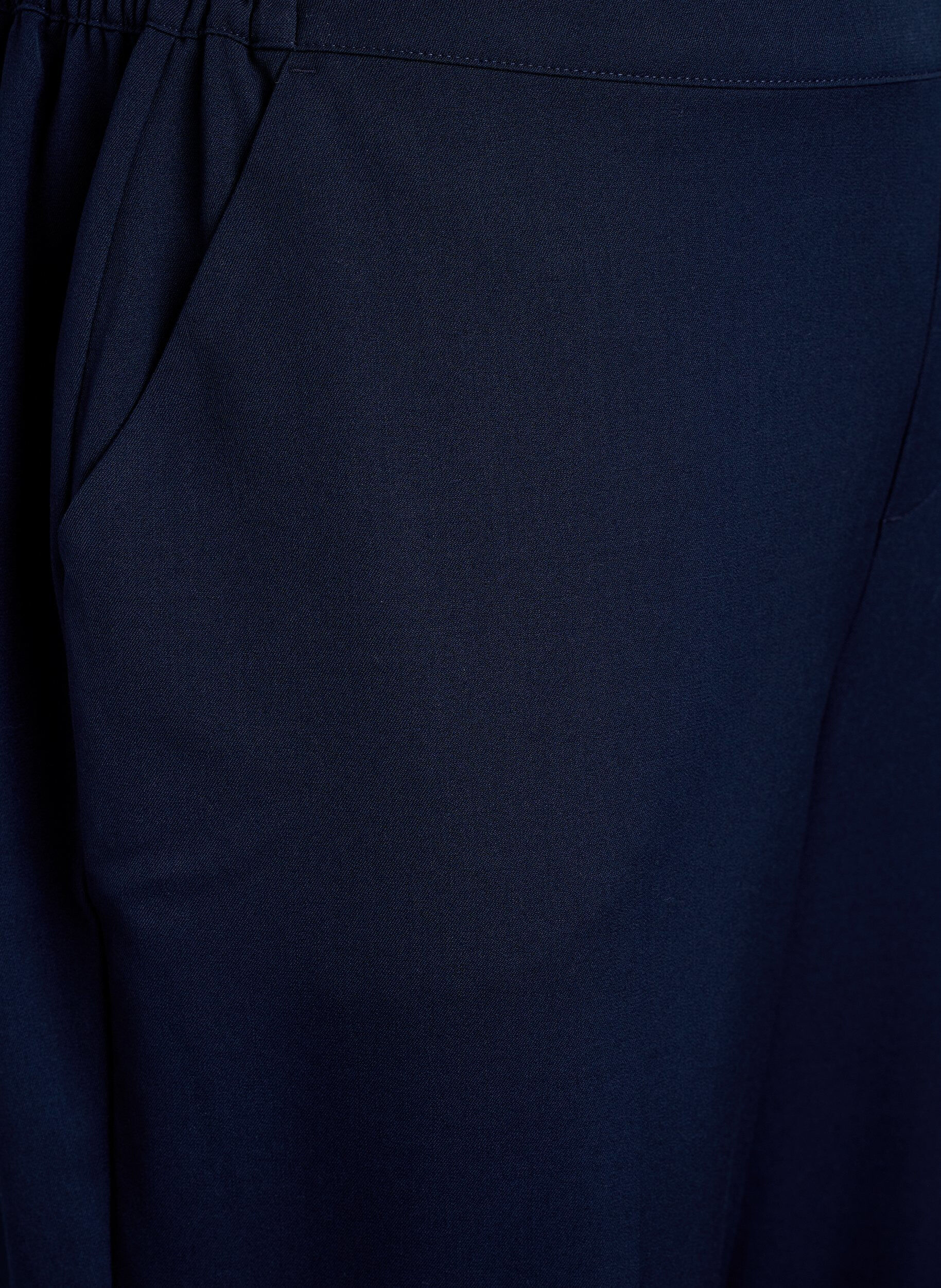 Zizzi L&oslash;se bukser med h&oslash;j talje, Bl&aring;, Packshot image number 2