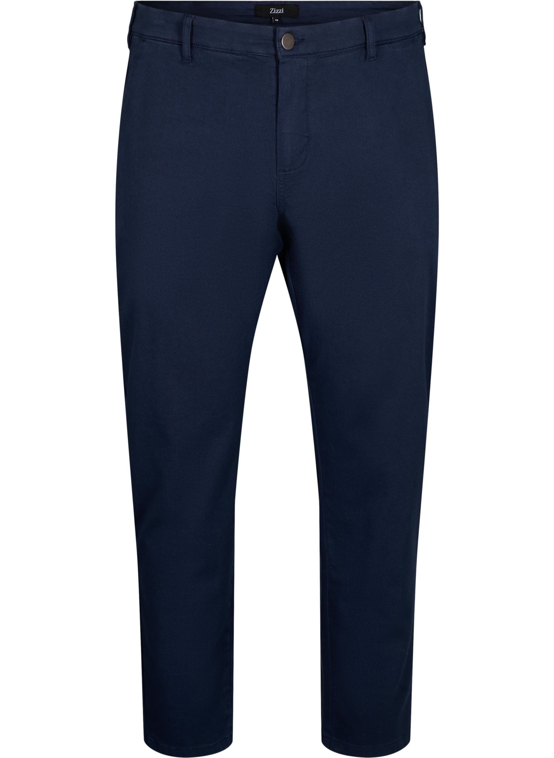 Zizzi Chinos i bomuld, Navy Blazer, Packshot image number 0