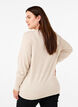 FLASH - Strikbluse med rund hals, Beige, Model image number 2