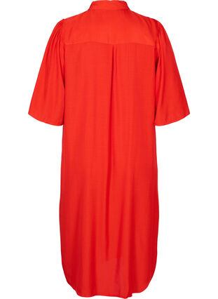 Skjortekjole med 3/4 ærmer, Fiery Red, Packshot image number 1