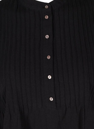 Langærmet bluse i økologisk bomuld, Black, Packshot image number 2