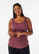 Ribtop med blondekant, R&oslash;d, Model image number 0