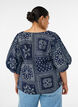 Bluse i viskose med paisleyprint og ballon&aelig;rmer, Bl&aring;, Model image number 2