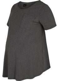 Kortærmet graviditets t-shirt i bomuld, Dark Grey Melange