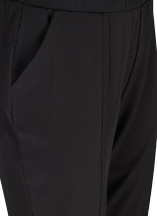 Cropped bukser med pressefold, Black, Packshot image number 2