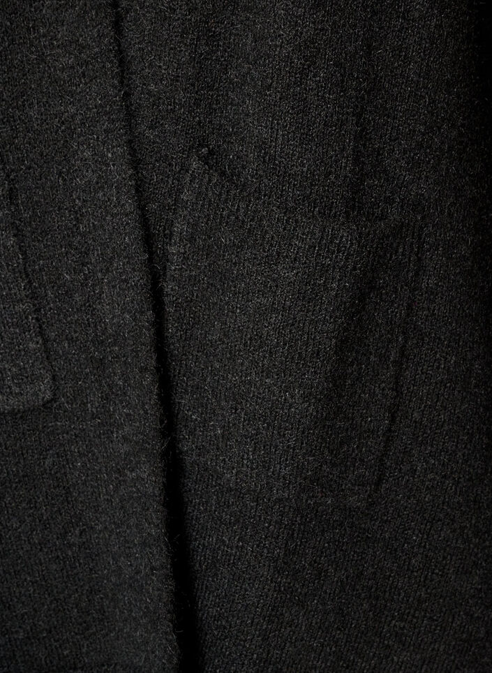 Lang cardigan med lommer, Sort, Packshot image number 3