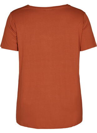Kortærmet t-shirt med v-udskæring, Burnt Brick, Packshot image number 1