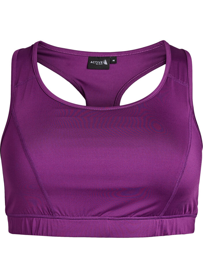 Sports-bh med racerback, Lilla, Packshot image number 0