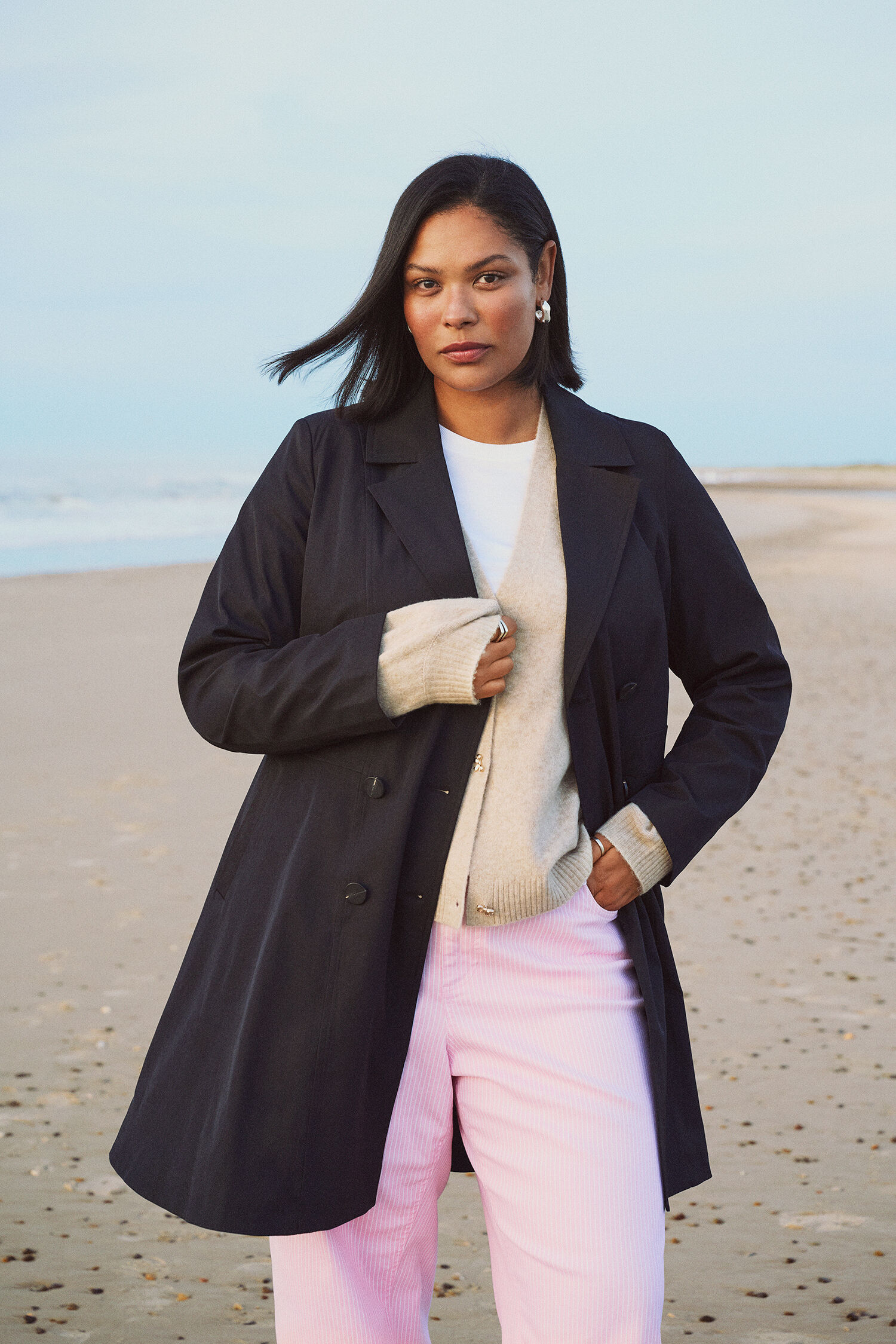 Zizzi Sort trenchcoat, , Model