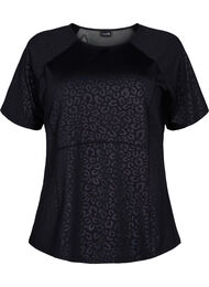 Trænings t-shirt med print og mesh, Black