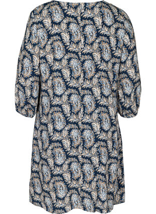 Viskose kjole med paisleyprint og a-form , Blue Paisley AOP, Packshot image number 1