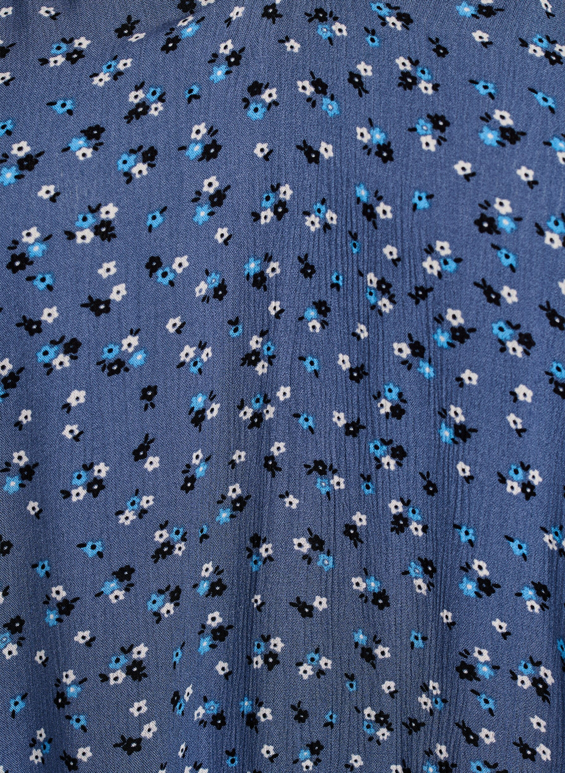 Zizzi Tunika med blomsterprint og 3/4 &aelig;rmer, Bl&aring;, Packshot image number 2