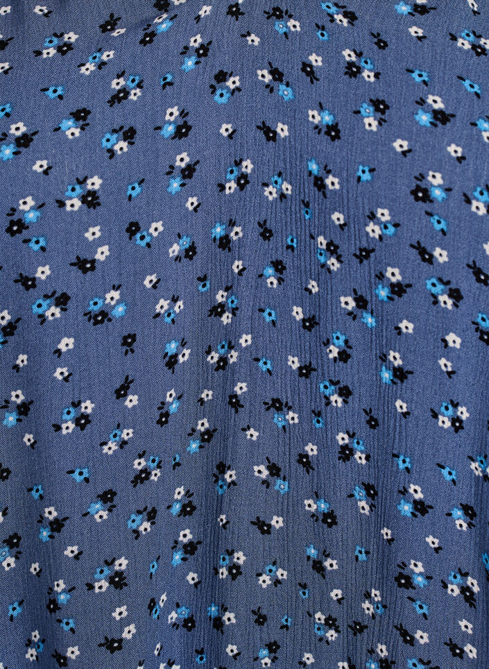 Tunika med blomsterprint og 3/4 &aelig;rmer, Bl&aring;, Packshot image number 2