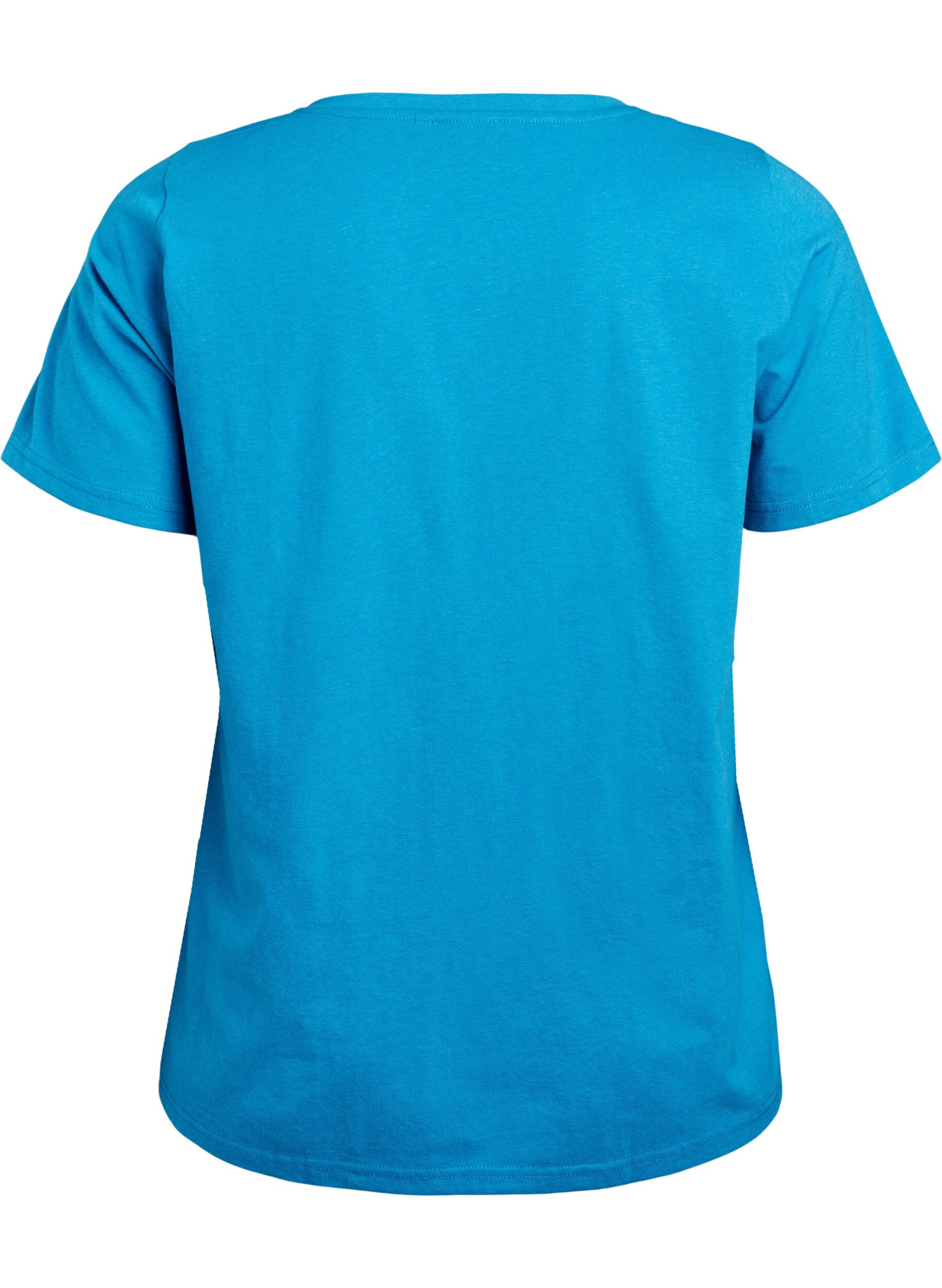 Zizzi T-shirt med v-hals, Bl&aring;, Packshot image number 1